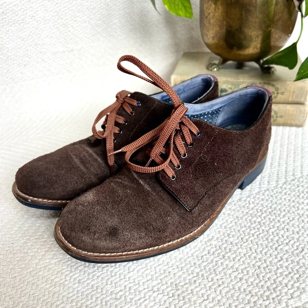Ted Baker London TICH2 Brown Leather Lace Up Oxford Dress Shoes men’s 9.5